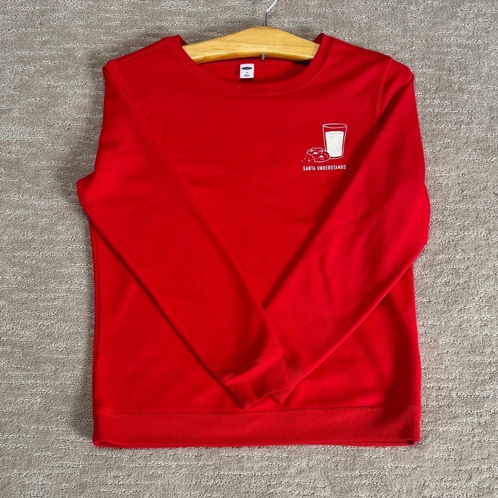 Santa Understands! Women’s red vintage crewneck from Old Navy